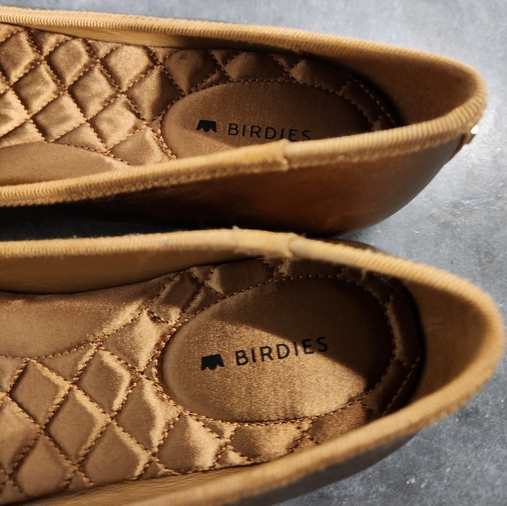[SOLD]NEW Birdies Size US 7.5 The Hummingbird Vintage Gold Leather Ballet Flats - Picture 8 of 9